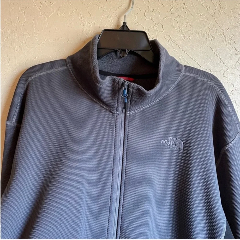 The North Face Mens Full Zip Fleece Jacket Gray Lightweight XXL
